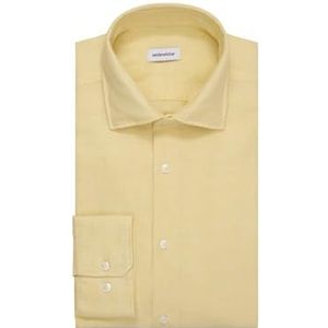 Seidensticker Zakelijk overhemd voor heren, regular fit, zacht, kentkraag, lange mouwen, 100% linnen, geel, 44