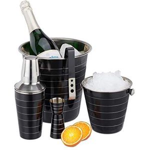 Relaxdays cocktail shaker set - 5-delig - roestvrij staal - cocktail set - 500 ml