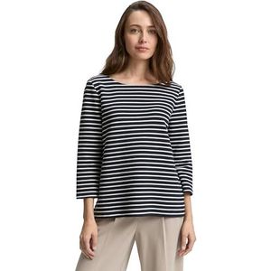 TOM TAILOR T-shirt voor dames, 38899 - Mid Navy Offwhite Stripe, XXL