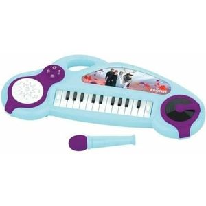 Lexibook Frozen Elektronische piano voor kinderen met lichteffecten, microfoon, drums, ingebouwde luidspreker, demo tunes, DJ-speler, paars/blauw, K704FZ