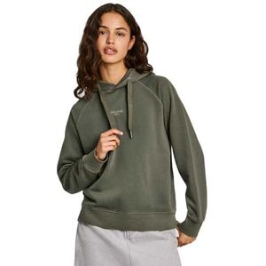 Pepe Jeans Dames Felicity Hoodie, Sweatshirt, Groen, L, Groen (Leaf Green), L