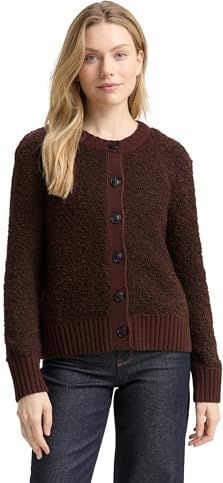 TOM TAILOR - Gebreid Vest - Donkerbruin