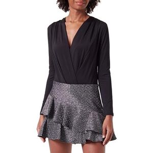 Koton Dames Jacquard Voluminous Mini Rok, Silver Design (08D), 42