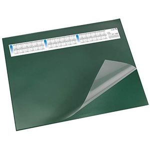 Läufer 44651 Durella DS bureauonderlegger met transparante onderlegger en kalender, antislip bureauonderlegger, 52 x 65 cm, groen