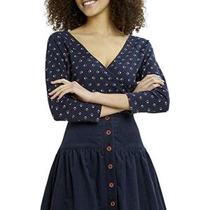 People Tree Dames Organic Renee Weave Print Top Blouse, marineblauw, 42