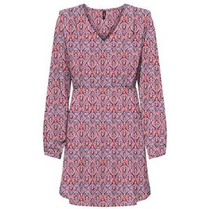 Onlnova Life Elite L/S Monica Dress AOP, Rood Orange/Aop: 591 Soul, XS