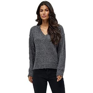 Desires Dames GEA V-hals Trui, Grijs Mel Melange, L
