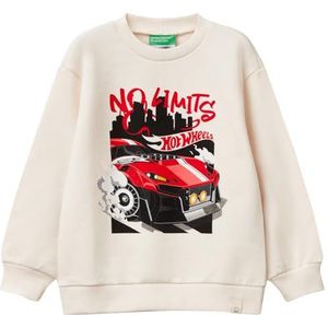 United Colors of Benetton Sweatshirt zonder capuchon voor kinderen en jongeren, Wit, 1 jaar