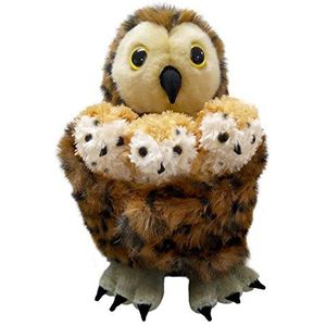 The Puppet Company - Hide Away Puppets - Tawny Owl with 3 Babies Hand Puppet