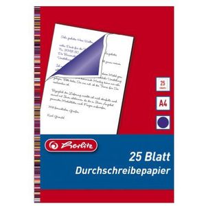 Herlitz 10303717 Doorschrijfpapier voor handdoorschrijven, A4, 25 vellen blauw