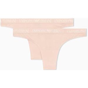 EMPORIO ARMANI Vrouwen Microfiber 2-Pack Braziliaanse Half Slip, Roze, XL, roze, XL