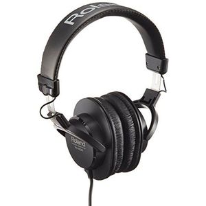 Roland RH-200 Stereo Monitor Headphones. Zwarte gekrulde kabel: helder, nauwkeurig & comfortabel voor monitoring van studiokwaliteit