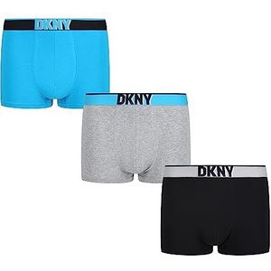 DKNY Boxershorts voor heren, grijs/zwart/blauw, S