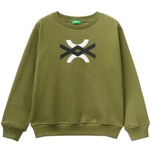 United Colors of Benetton Sweatshirt met capuchon voor kinderen en jongens, legergroen 313, 140