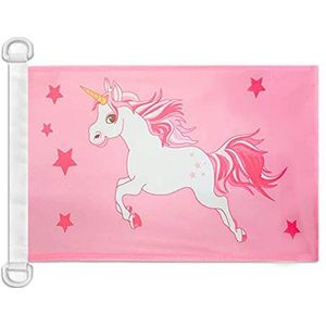 AZ FLAG Waterpaviljoen eenhoorn roze 45 x 30 cm – vlag boot eenhoorn 30 x 45 cm