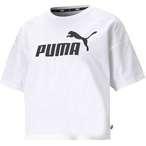 Puma Damen Crop Top ESS Cropped Logo Tee, White, L, 586866