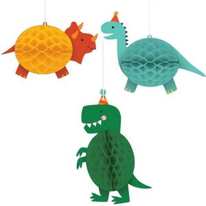 Hangdecoratie honeycomb Dino-Mite | 3 stuks