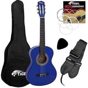 Beginner 1/2 grootte klassieke gitaar Pack Blauw 1/2 Blue With Bag