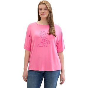 TOM TAILOR T-shirt voor dames, 15799 - Carmine Pink, 54 Grote maten