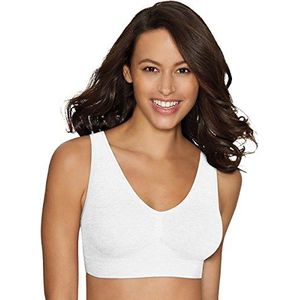 Hanes Women's Cozy Softcup Seamless Wire Free Bra, White, Small