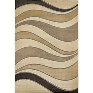 Luxor Living Castell, geweven tapijt in modern design met achterkant van jute bruin golf, 60 x 110 cm