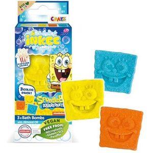 INKEE - Mini Pack - Bombes de Bain - Bob l'éponge - Popcorn - 3 Stuks