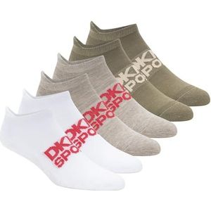 DKNY Women's 6 Pack Low Cut Socks, White/Green, 9-11