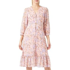 SANIKA Midi-jurk voor dames, met bloemenprint, Roze, meerkleurig., S