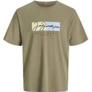 JACK & JONES Jorfrederiksberg Box Script Tee Ss Mni, Silver Sage, 104