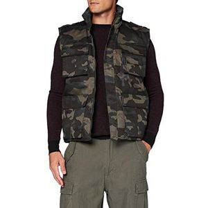 Brandit Ranger vest, gewatteerd, met veel zakken, camouflage (dark camo), L