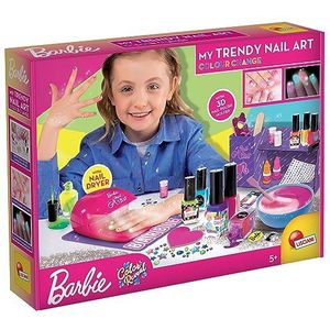 Lisciani Barbie Nagelkunst, kleurverandering, creatief spel, glitter en glitter, nagellak die in het zonlicht van kleur verandert en in het donker oplicht, voor meisjes vanaf 5 jaar