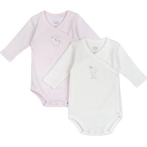 Chicco Set van twee body's met lange mouwen, uniseks, Lichtroze, 9 Maanden