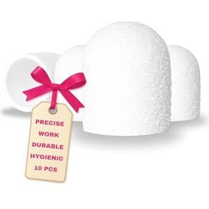 LALILL Lux Slijpkappen, 10 stuks, witte freesdoppen voor nagelfrees, manicure, pedicure en podologie, opzetstukken voor voetverzorging, eeltverwijdering, nagelmodellering, 13 mm, 60 stuks