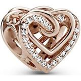 Charm Pandora Rosé Corazones Brillantes Entrelazados 789270C01 mujer