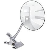 WENKO Cosmetische spiegel Clip - 5-voudige vergroting, 500% vergroting, staal, 15 x 27 cm, chroom