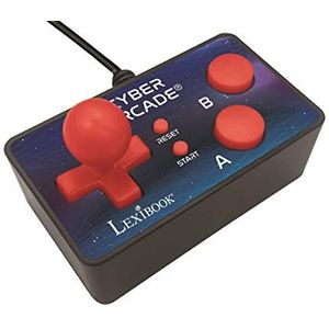 Lexibook Piece Cyber Arcade TV-gameconsole, 200 games, Plug N 'Play-controller, sport, actie, joystick, zwart/blauw