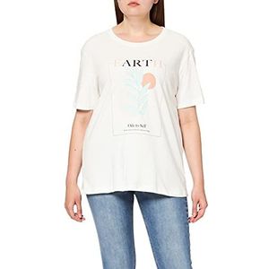 NA-KD Dames T-shirt met aardprint, Wit, L