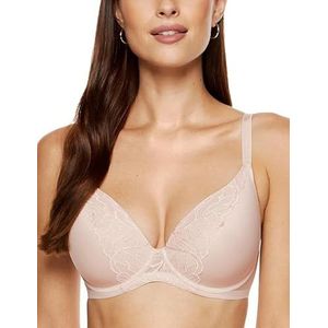 Gorteks Femme-B5 gewatteerde comfortabele beha. Klassieke beha met naadloze cups, beha met beugel, grote maten, comfort, elegant, comfortabel, 85B, beige, beige, 85B