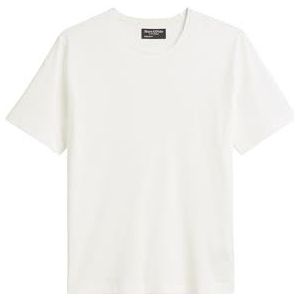 T-shirt - Egg White - Onregelmatige Slub-Jersey - Korte Mouwen - Regular Fit