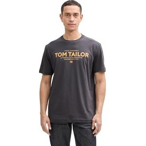Tom Tailor - T-shirt - Korte Mouwen - Heren - Zwart - Katoen