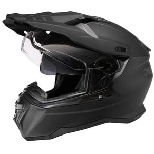 O'NEAL | Enduro Touring Adventure Street Motorfiets Helm | Goede pasvorm, Pinlock en Bluetooth, Geïntegreerd Vizier | D-SRS Solid V.22 Helm | Volwassen | Zwart | Maat XS