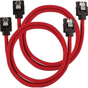 Corsair Premium Sleeved kabel SATA 60 cm rood