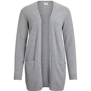 VILA EVOKED BY VILA Viril Open L/S Knit Cardigan/Cur-Noos gebreide damesjas, lichtgrijs gem., 50 Grote maten