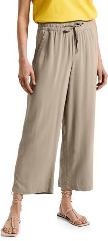Street One Dames Broeken met wijde pijpen in Beige, in size: 32