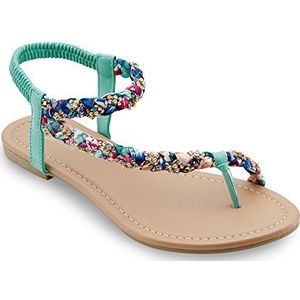 Joe Browns Dames Sunset Diamante Sandalen Open Teen, Groen Groen Multi, 40 EU