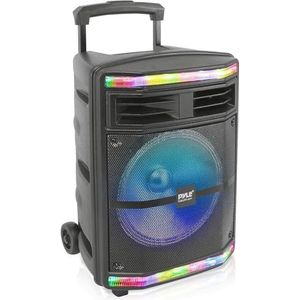 Portable Bluetooth PA Speaker System - 600W Bluetooth Speaker Portable PA System w/Rechargeable Battery 1/4"" Microphone In, Party Lights, MP3/USB SD Card Reader, Rolling Wheels