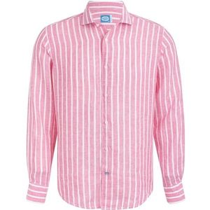 Panareha Overhemd voor heren, gestreept, linnen, Amalfi, roze, maat XL, 104 x 90/264 x 228 cm (l x b x h), XL