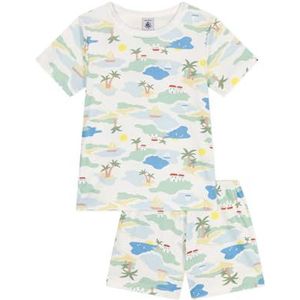 Petit Bateau Jongens Pyjacourt, wit/meerkleurig., 4 Jaar