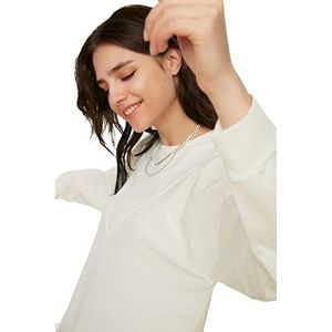 Trendyol Dames Crème Bike-kraag gebreid sweatshirt, beige, klein