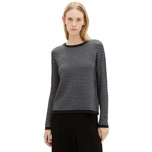 TOM TAILOR Damestrui, 34434 - Zwart Grijs Structuur, XL